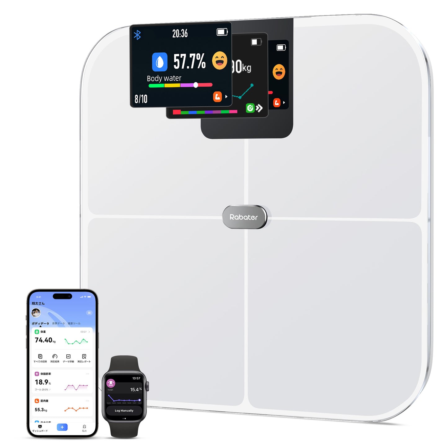 体重計CF588BLEホワイト Bluetooth対応 体組成計