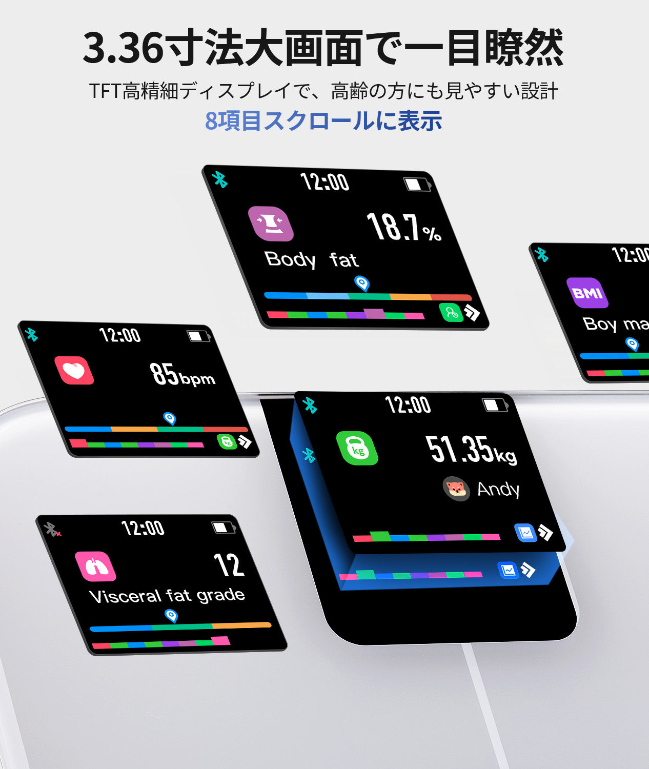 体重計CF588BLEホワイト Bluetooth対応 体組成計